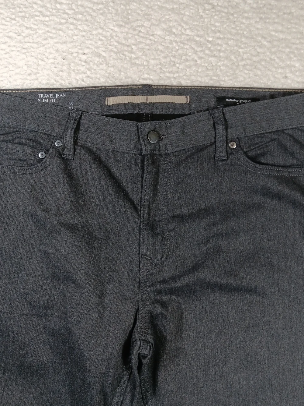 Banana Republic Jeans Mens 35x30 Gray Travel Jean Slim Fit Stretch Casual